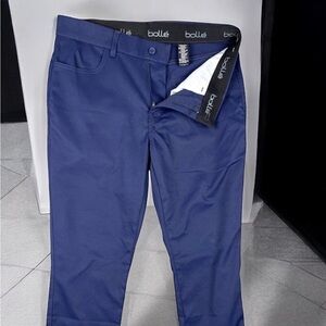 Bolle Men's Golf Pants Pockets Logo Navy Blue Non Slip Waist Size 32x32